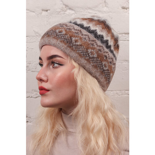 фото Шапка freyja, размер 56/58, горчичный, белый
