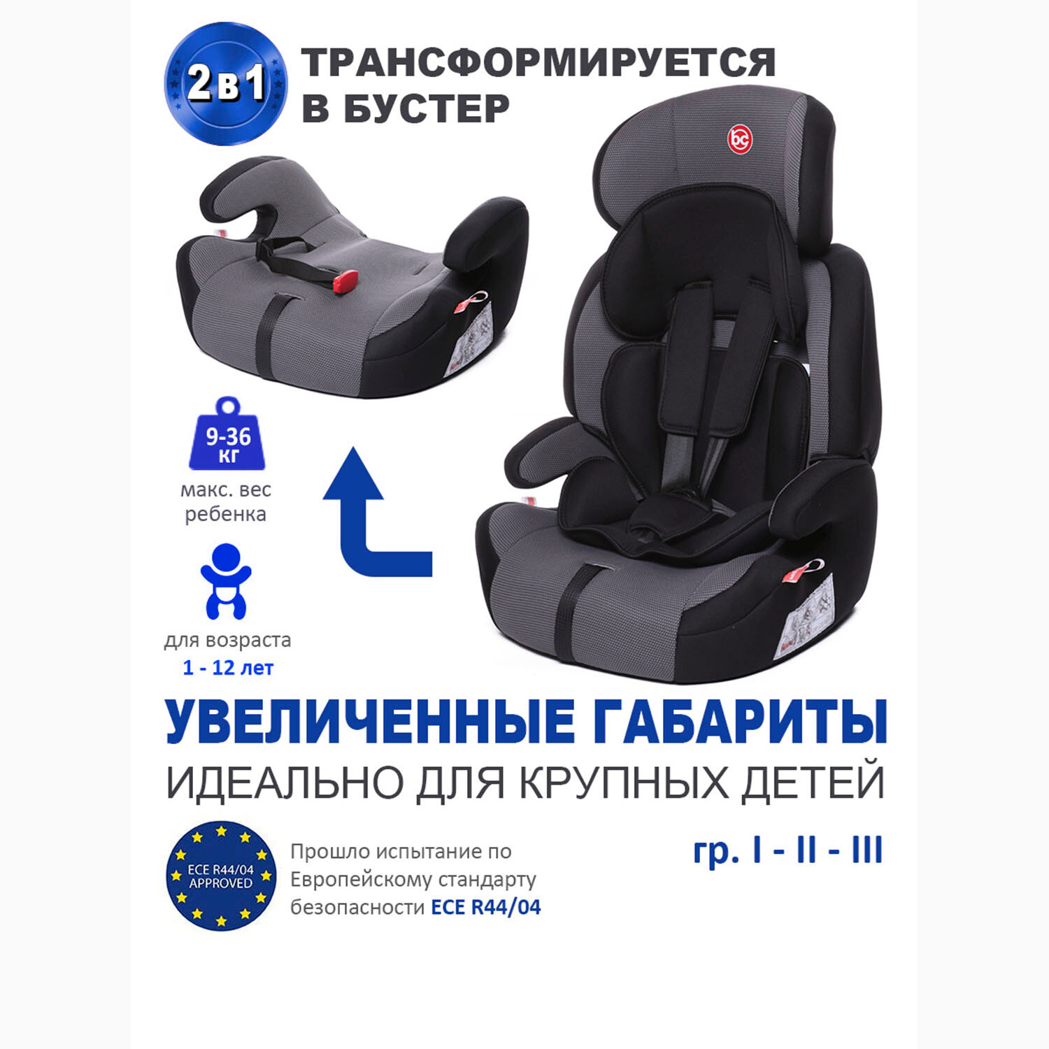 Автокресло группа 1/2/3 (9-36 кг) Babycare Legion