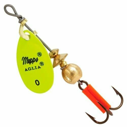 Блесна вращающаяся для рыбалки Mepps AGLIA FLUO, 0, Chartreuse, комплект из 5 штук