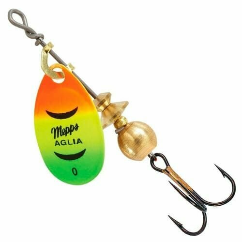 Блесна вращающаяся для рыбалки Mepps AGLIA FLUO, 0, Tiger, комплект из 5 штук