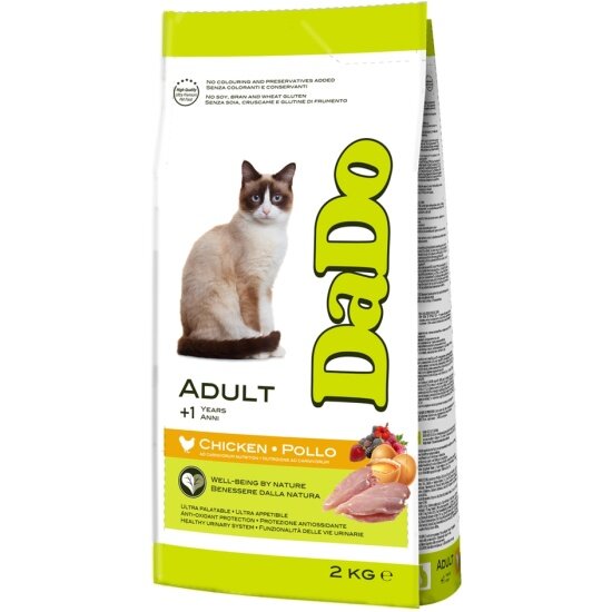 Корм сухой Dado Cat для взрослых кошек с курицей, 2 кг