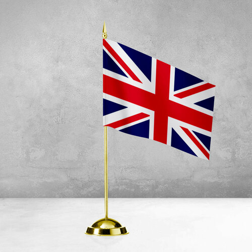 Настольный флаг Великобритании на пластиковой подставке под золото настольный флаг бессмертного полка на пластиковой подставке под золото