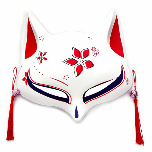 фото Маска карнавальная лиса – ёкай / маска японской лисы кицунэ / маска ёкая kitsune (fn) maskaparty