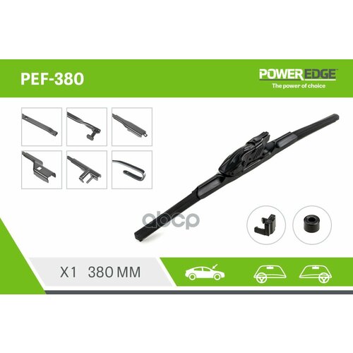 Щётка Стеклоочистетеля Multi Connect Flat Blade 380Mm PowerEdge арт. PEF-380