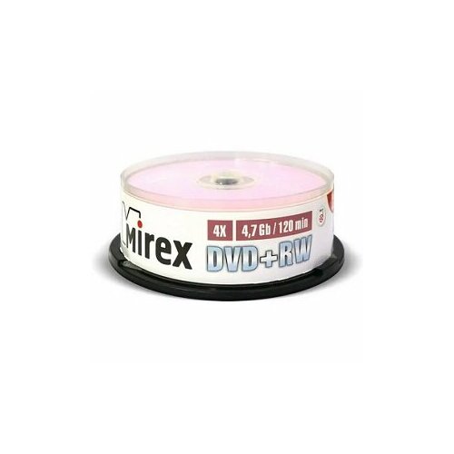 диск dvd rw mirex 4 7гб 4x cake box Диск DVD+RW Mirex 4.7 Gb, 4x, Cake Box (25), (25/300)