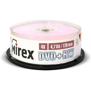 Диск DVD-RW Mirex 4.7 Gb, 4x, Cake Box (25), (25/300)