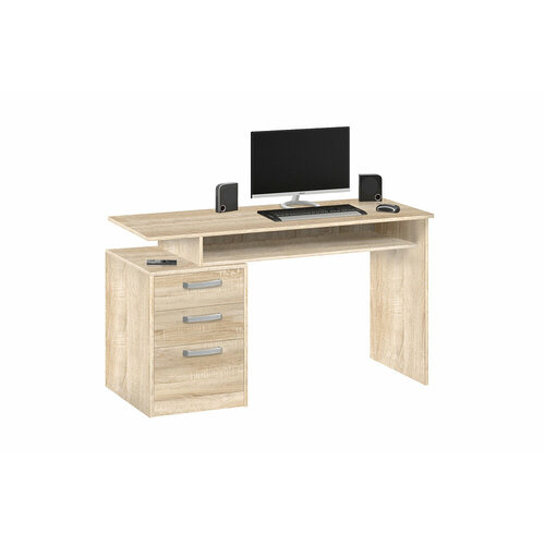Стол письменный Боровичи-Мебель Компьютерный стол с тумбой 10.01 дуб сонома 126х54х76.5 см