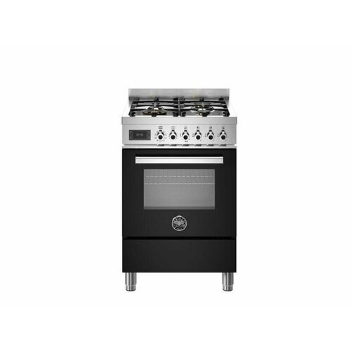 PRO64L1ENET Варочный центр Bertazzoni, 4 газовые конфорки и многофункциональный электрический шкаф, 60 см Черный