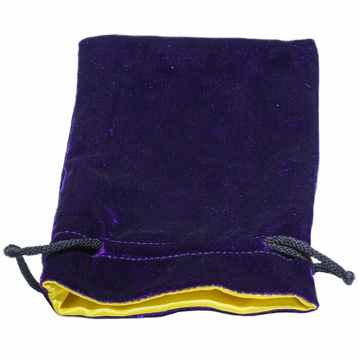 Мешочек для хранения "Макси", фиолетовый с желтой подкладкой, бархат, 12 на 19 см