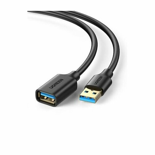 Кабель UGREEN US129 (10368) USB 3.0 Extension Male Cable. 1м. черный 150 100cm usb extension cable super speed usb 2 0 cable male to female extension charging data sync cable cord extender cord