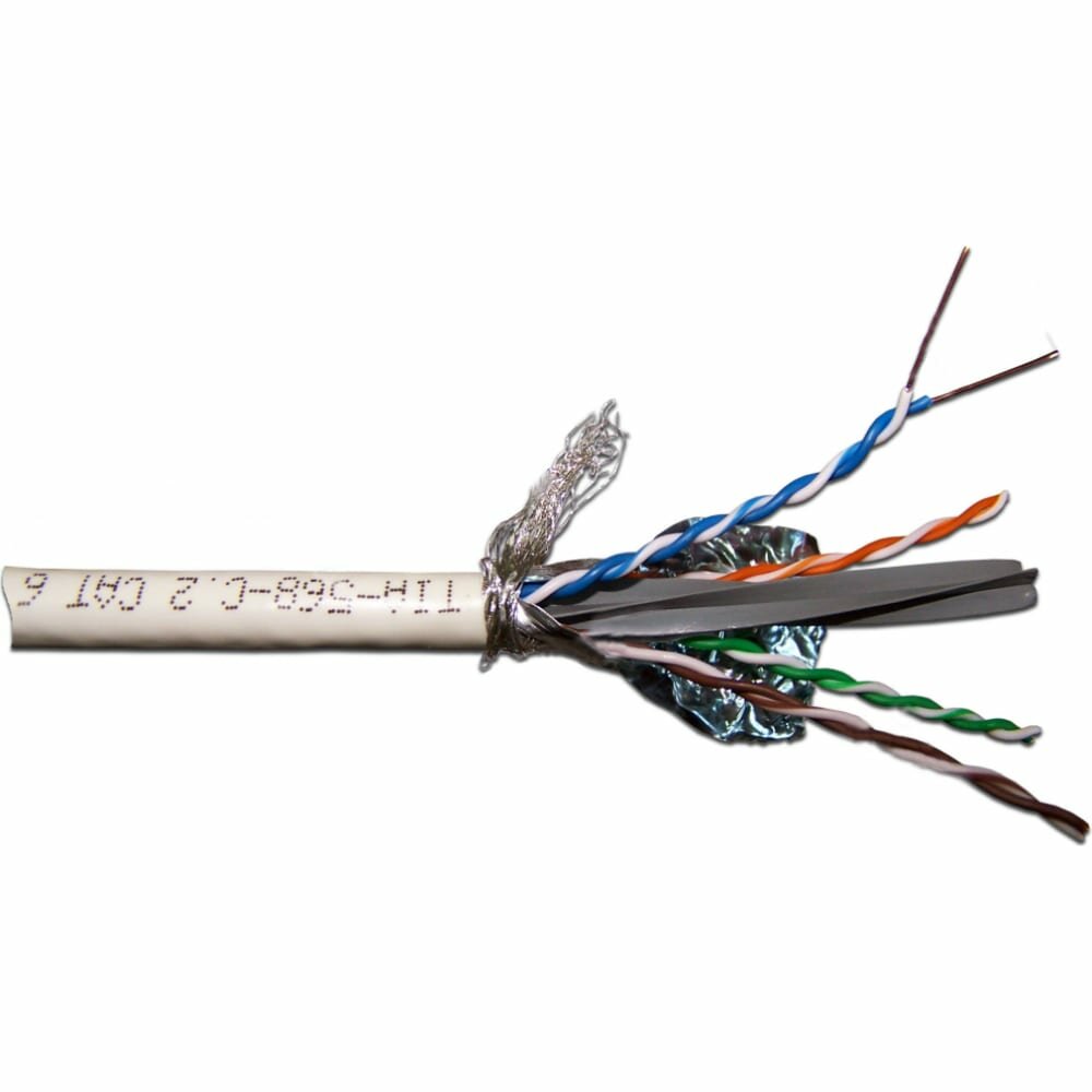 Кабель Lanmaster LAN-6ESFTP-LSZH-GY кат.6 S/FTP оплётка/индивидуальный экран пар 4X2X23AWG 100Om LSZH внутренний 305м серый - фото №3