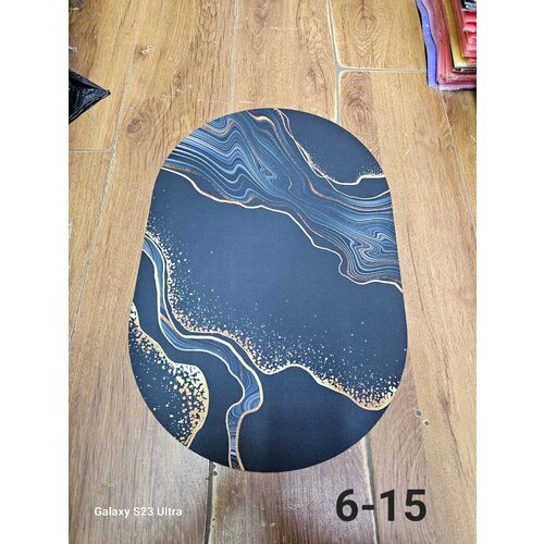 Коврик для ванной и туалета , влаговпитывающий диатомитовый , антибактериальный , противоскользящий , быстросохнущий , черный, мраморный 60х40