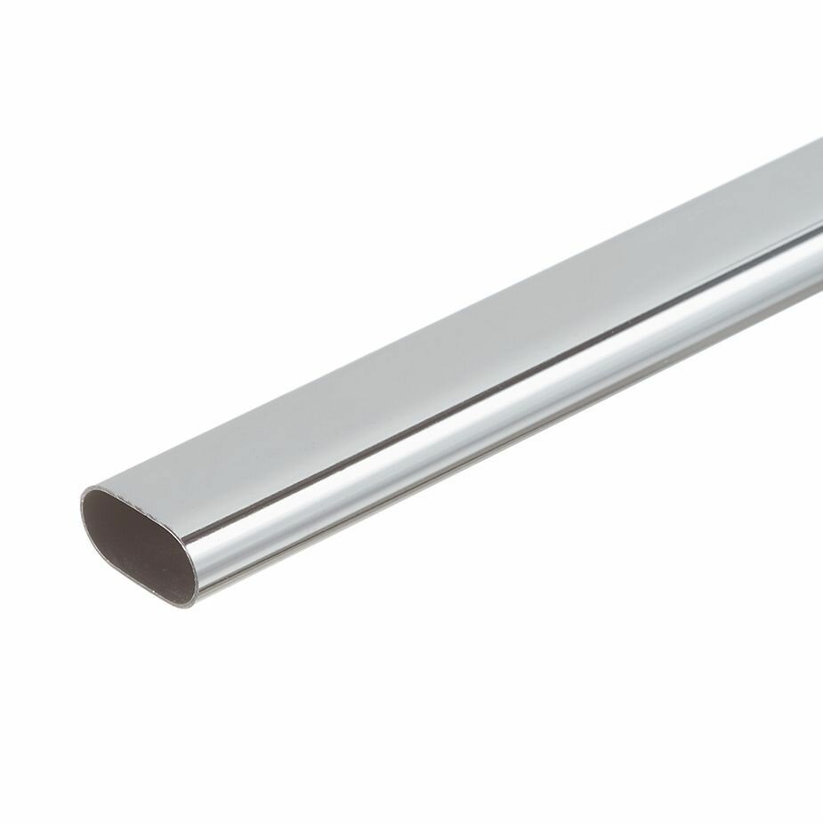 фото Мебельная штанга овальная для шкафа гардеробной хром 150 см + 2 держателя