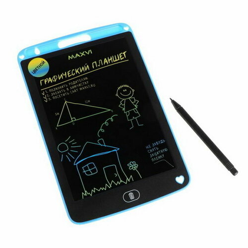 Графический планшет для рисования и заметок LCD MGT-01С, 8.5, цветной дисплей, синий