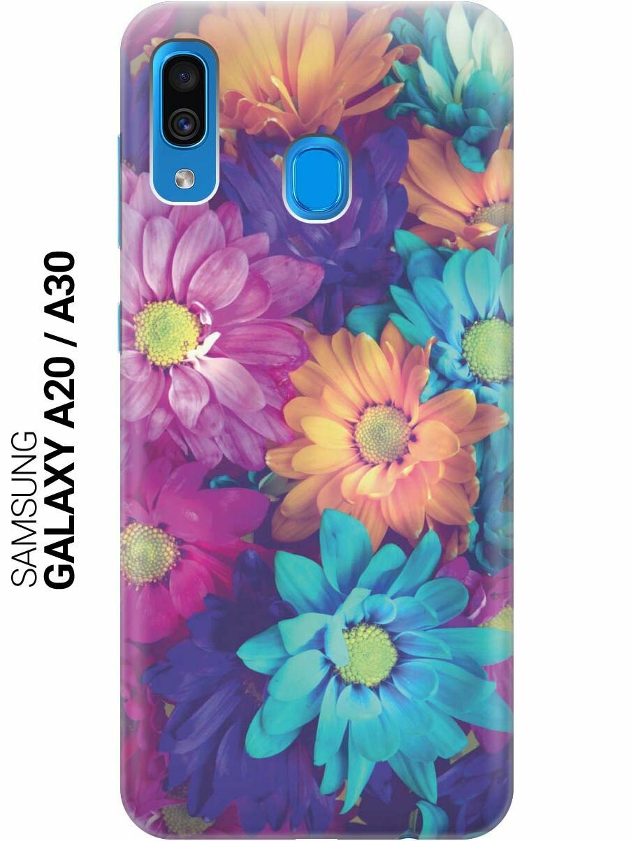 Ультратонкий силиконовый чехол-накладка для Samsung Galaxy A20 / A30 с принтом "Много цветов"