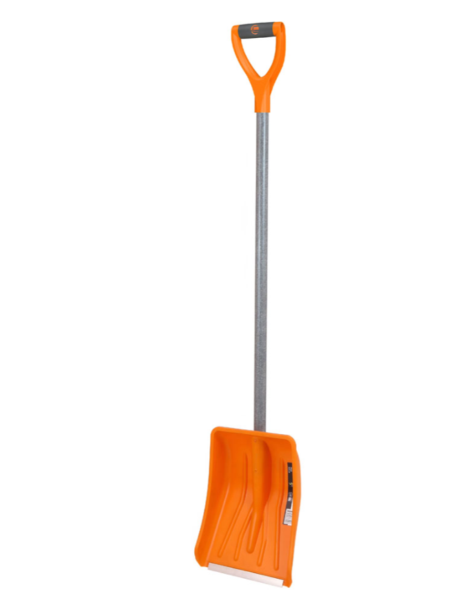 Лопата снеговая цикл Скальд Про 8913-00, пластик, 37х28см, оранжевый, черенок стеклопластик