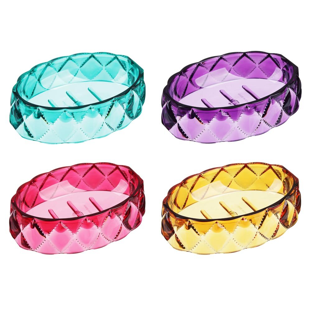 фото Мыльница Ромбо пластик 13,5х9,5х3,5см 2 цвета