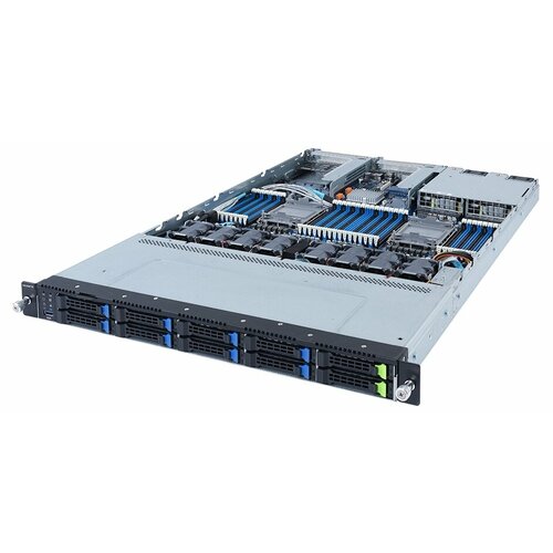 Серверная платформа Gigabyte R182-N20/1U/2x4189/ 32xDDR4-3200 RDIMM/LRDIMM/ 10x2.5 серверная платформа 1u gigabyte r182 n20