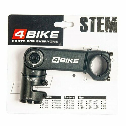 Вынос 4Bike TDS-D616, L:105, R:0-60°, D:31.8 мм Черный руль 4bike mtb al 312bt w 780 6° d 31 8 индивидуальная упаковка чёрный