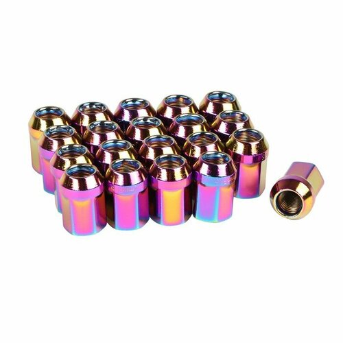 Гайка колесная M12X15 высота 35 мм ключ 19 мм радужный титан фасовка 20 шт 1888₽
