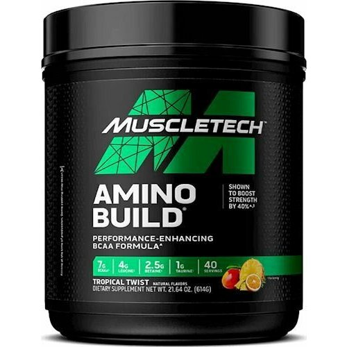 MuscleTech AminoBuild(Tropical Twist), 400гр, Аминокислотный комплекс, Электролиты, BCAA