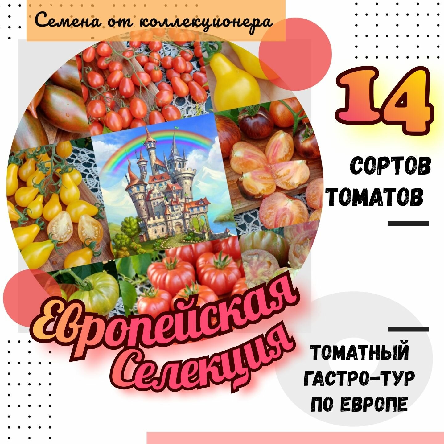 Семена томатов Европейская селекция 14 сортов 140 семян