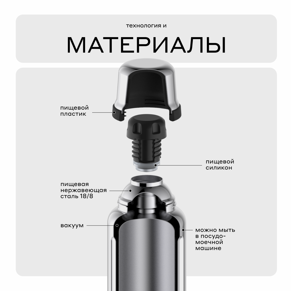 Вакуумный термос для напитков Bobber Flask 770 мл, матовый - фотография № 6