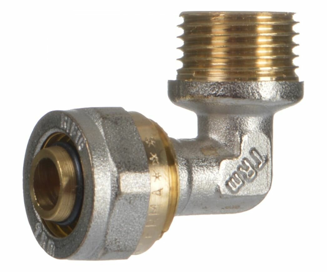 фото Угольник 90*, компрессионный с НР 16 х 1/2", обжим - наружная резьба, TERMA, 01201