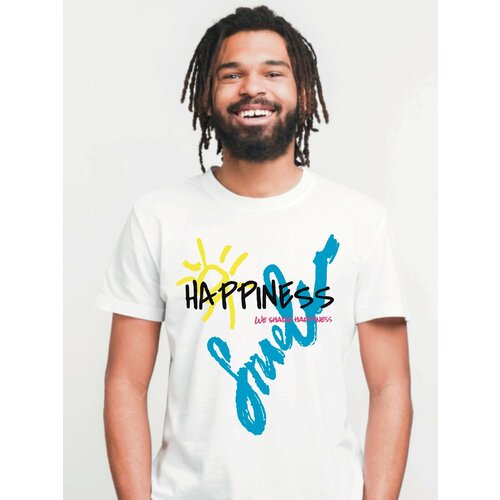 фото Футболка just4you, размер 3xl, белый, голубой