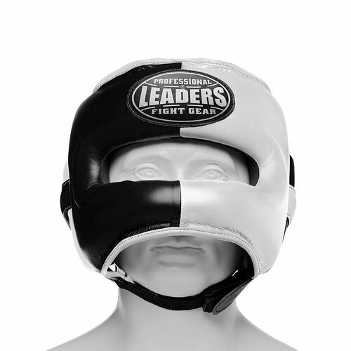 фото Шлем боксерский leaders ls с бамперной защитой bk/wh 1/2 (s/m)