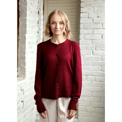 Кардиган Таня Исаева, размер 42, бордовый