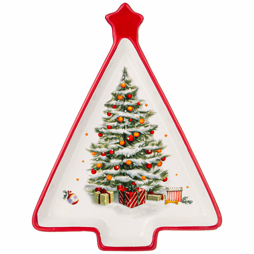 фото Блюдо agness с новым годом! в форме елки 26*20*3 см KSG-358-2113