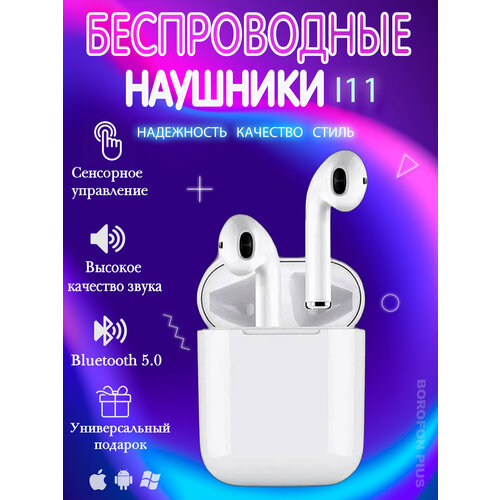 Беспроводные наушники-вкладышис кейсом для зарядкисенсорное управлениевстроенный микрофонбелый 94400₽