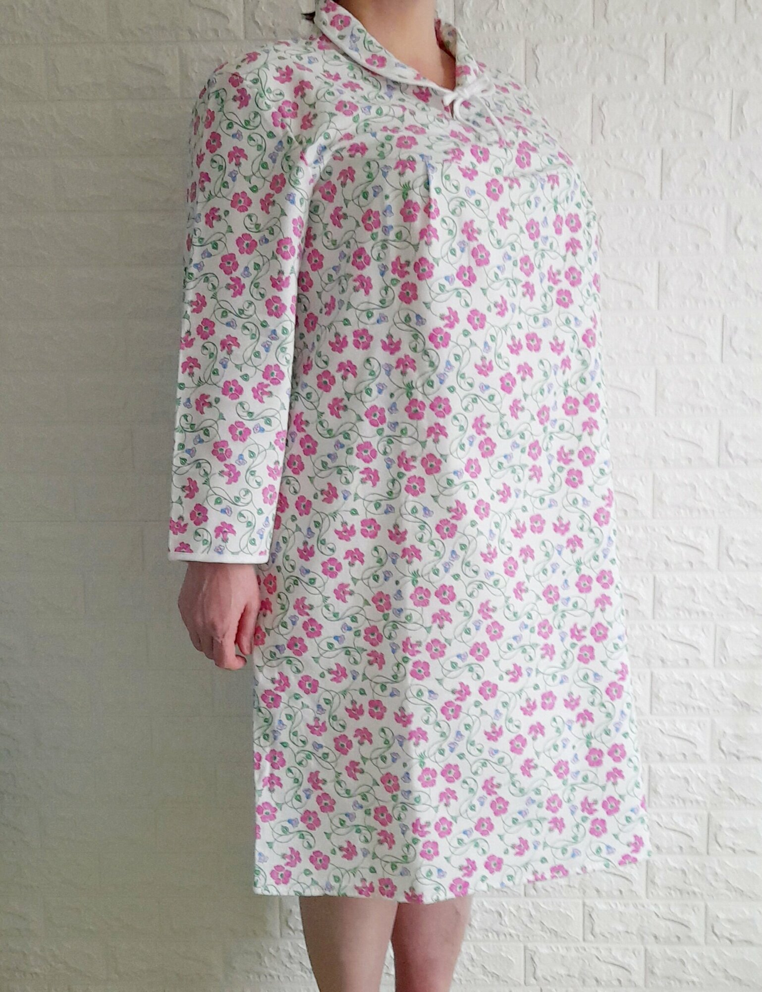 Сорочка средней длины, длинный рукав, утепленная, размер 54, розовый - фотография № 5