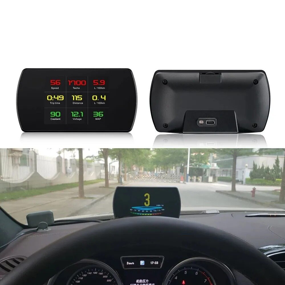 Проекционный дисплей P12 (HUD) с подключением через OBD2, монитор автомобильный