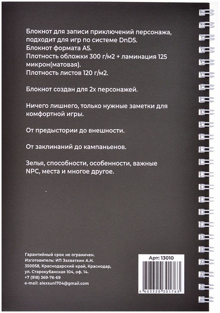 Блокнот для D&D "Фаербол" Солнечный дракон - фото №2