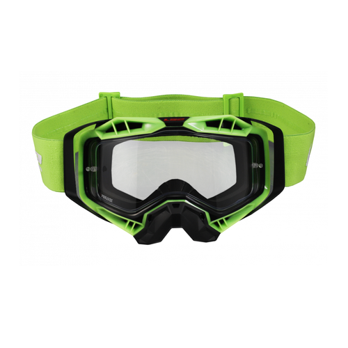Очки кросс LS2 AURA Goggle с прозрачной линзой (черно-зеленые с прозрачной линзой, Black hiv green with clear visor)
