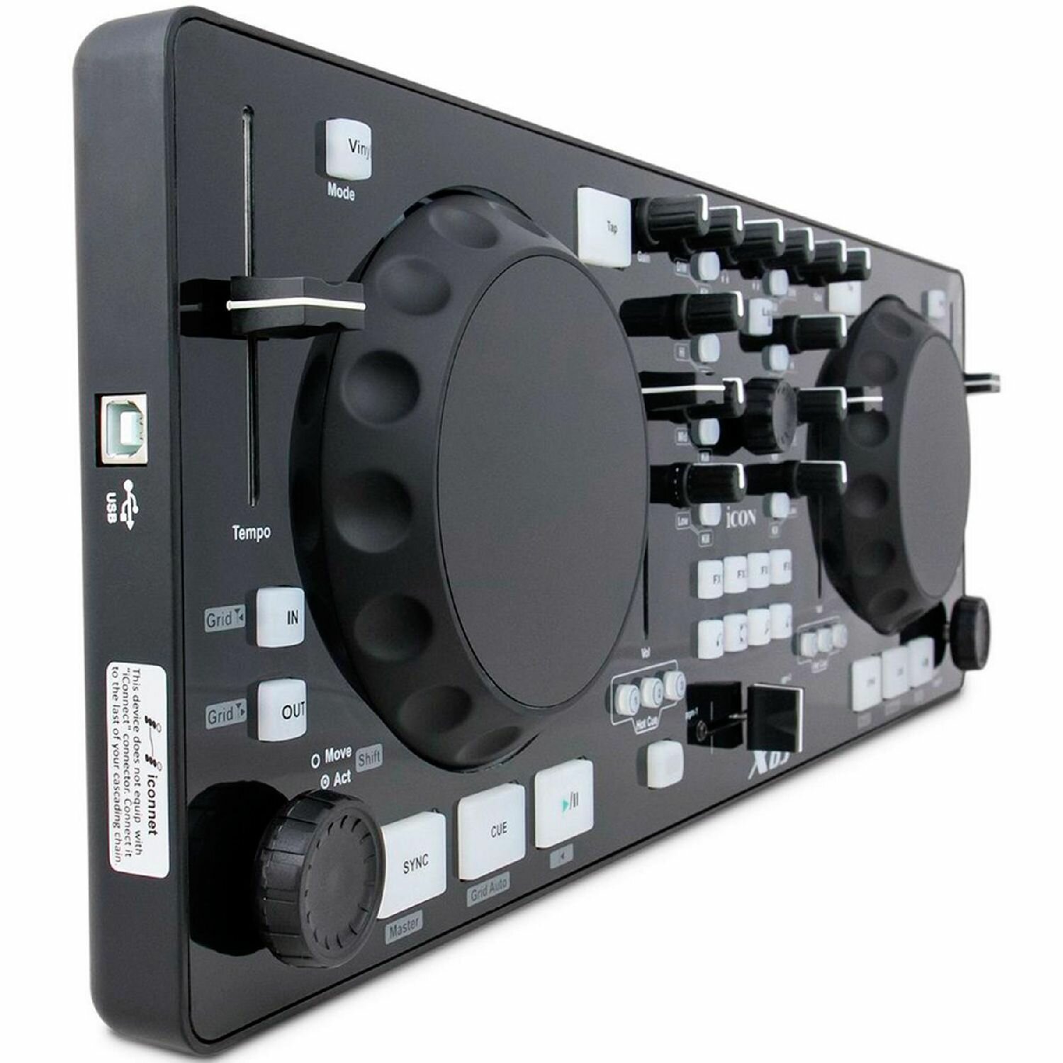 Портативный MIDI DJ контроллер iCON XDJ