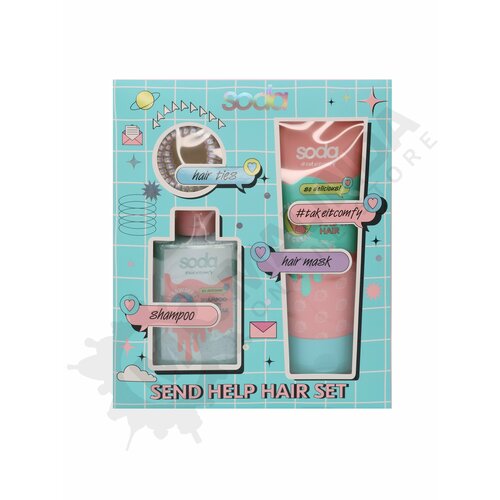 SODA Набор SEND HELP HAIR takeitcomfy шампунь маска для волос резинки для волос 1999₽