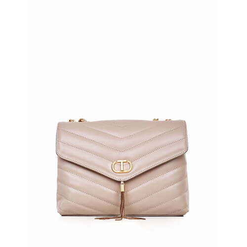 Сумка Twinset Milano, фактура стеганая, бежевый