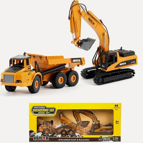 Изображение товара Набор металлический Экскаватор + Самосвал HuiNa 1:50 - HN1611
