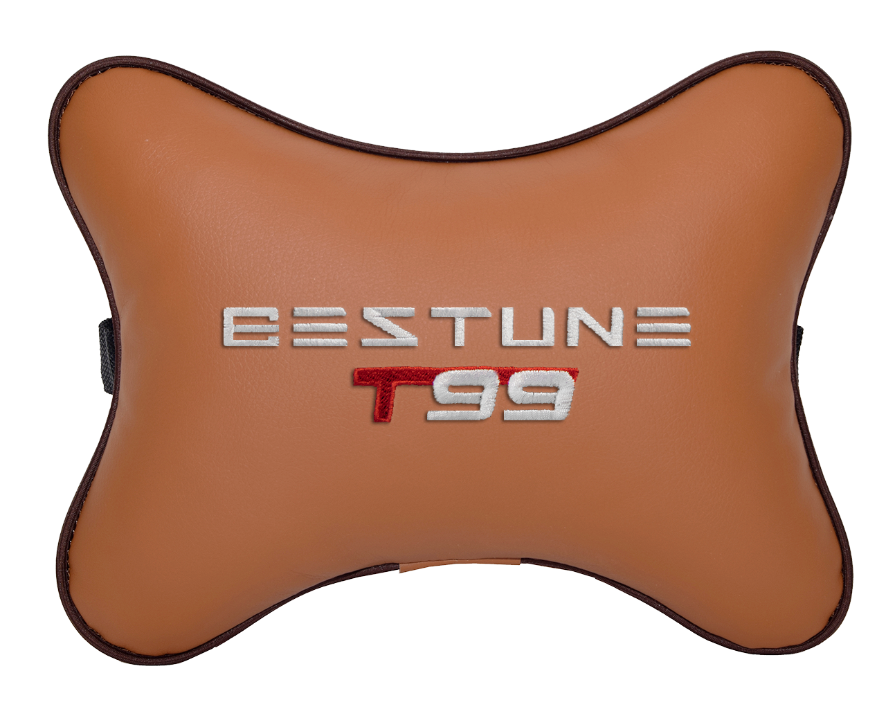 Подушка на подголовник экокожа Fox с логотипом автомобиля FAW Bestune T99