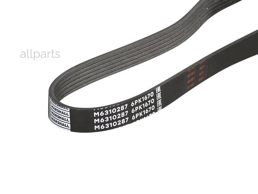 MARSHALL M6310287 Ремень поликлиновой 6PK1670 Citroen Jumper II 06-, Fiat Ducato III 06-, Peugeot Boxer II 06- (M63102