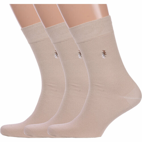 фото Носки брестские, 3 пары, размер 27, бежевый