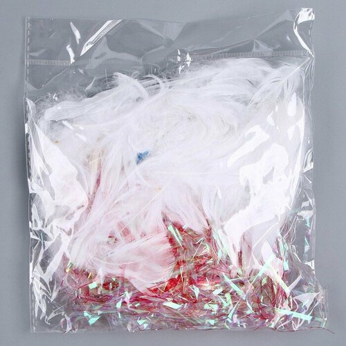 Набор для творчества и декора Перья белые наполнитель цвет красный 443₽