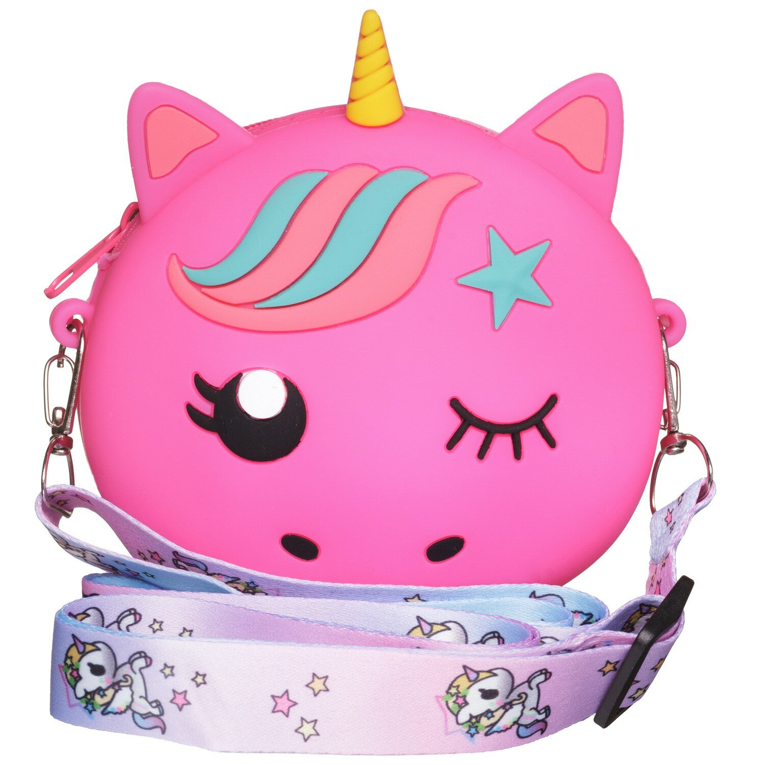 фото Сумочка для девочки Abtoys Единорог фуксия 12см