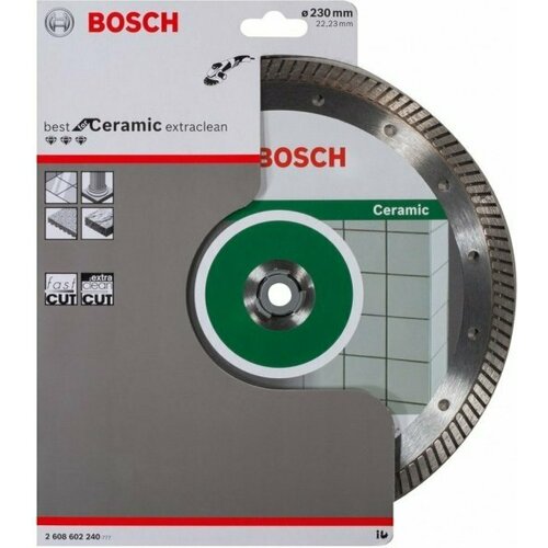 Алмазный диск Bosch Best for Ceramic Extraclean Turbo 230мм (2608602240) алмазный диск bosch best for ceramic extraclean turbo 230мм 2608602240