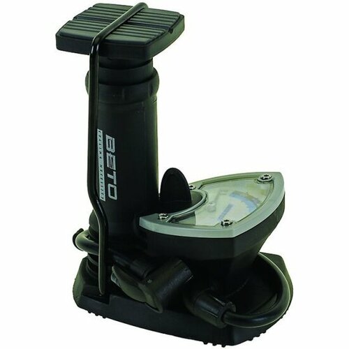 Насос велосипедный Beto 5-470340 ножной спец пластик складн маном 2 гол на шланге 12 черный 235500₽