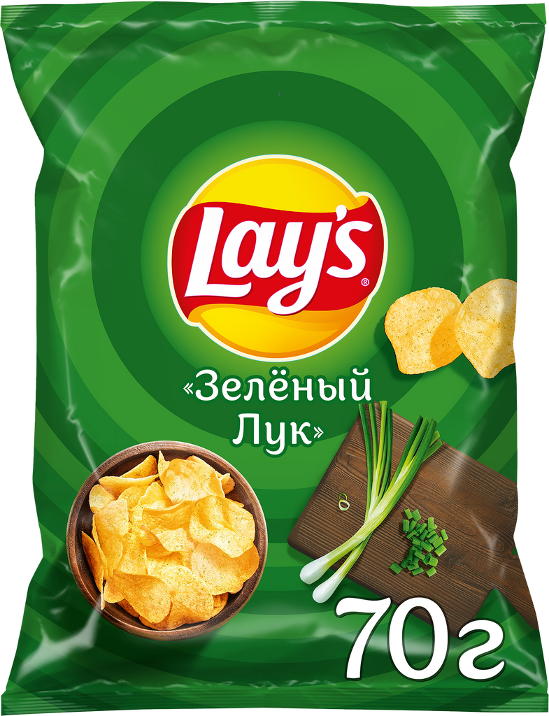 Чипсы картофельные LAY'S со вкусом молодого зеленого лука, 70г