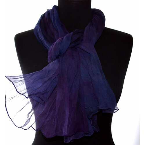 Шарф ,190х90 см, универсальный, синий, фиолетовый шарф 190х90 см универсальный бежевый